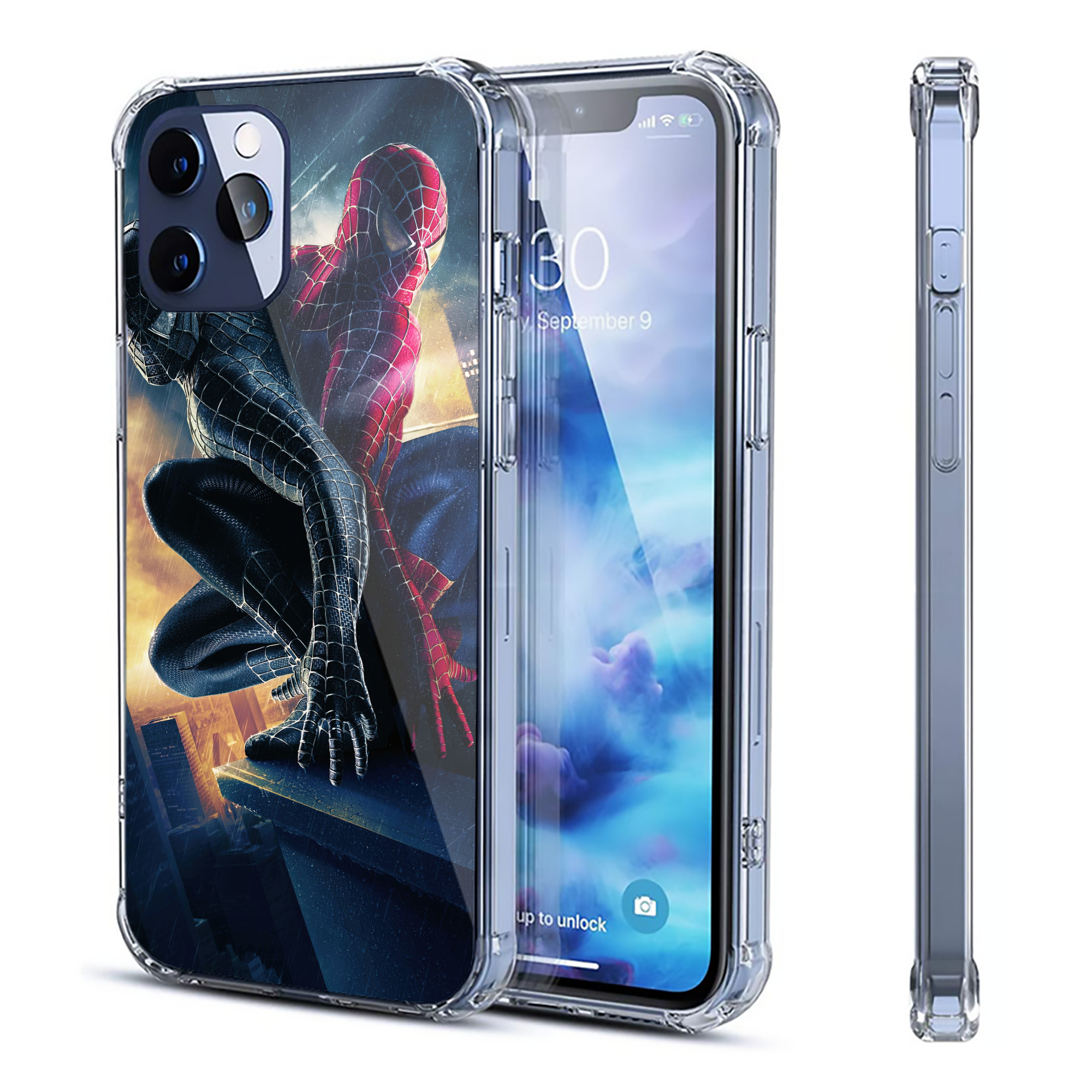（画像用） Spider Man スパイダーマン 【iPhone 12シリーズ対応】透明スマホケース（クリアソフトケース）